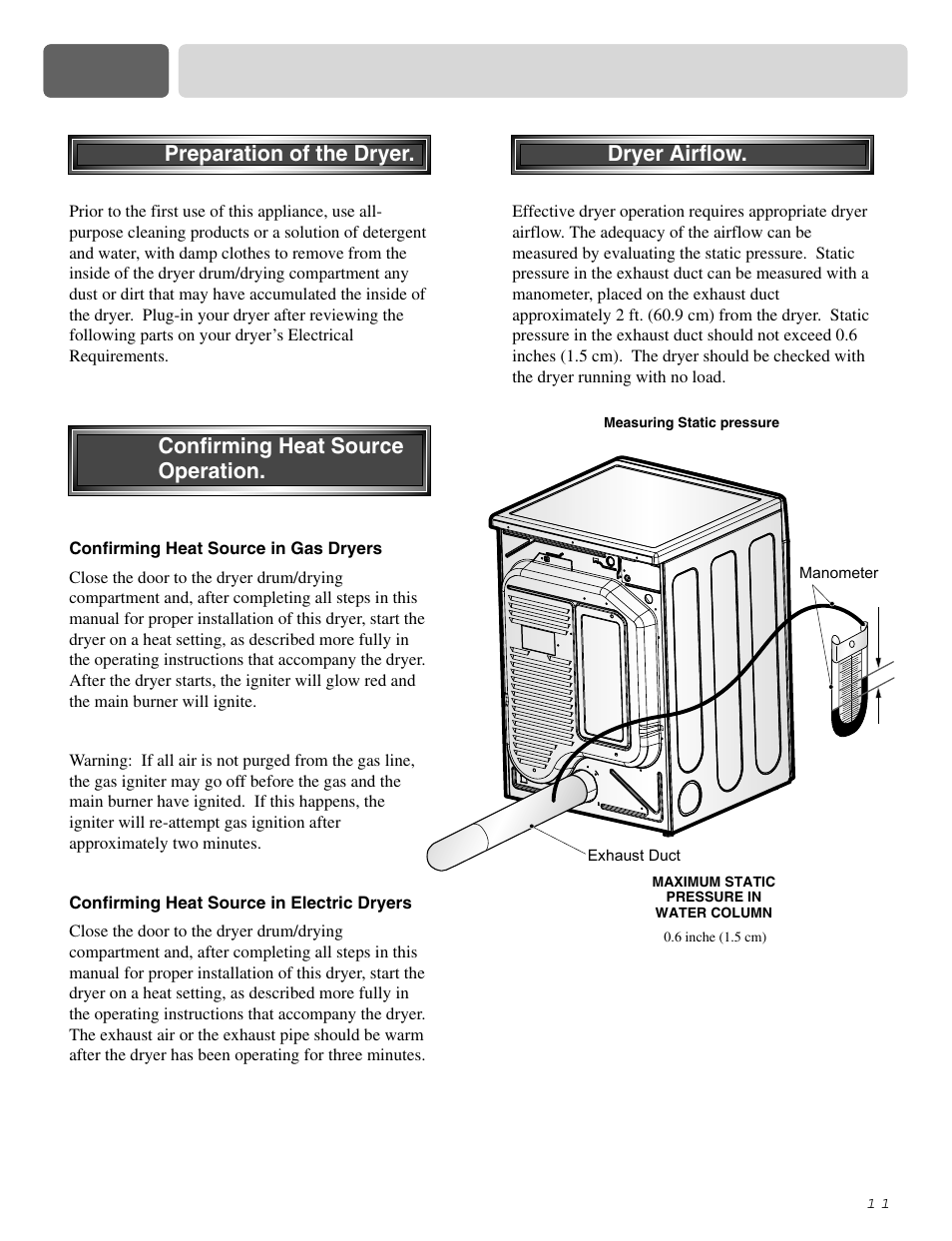 Part 3 initial steps for installing your dryer | LG DLE2515S User Manual | Page 12 / 64