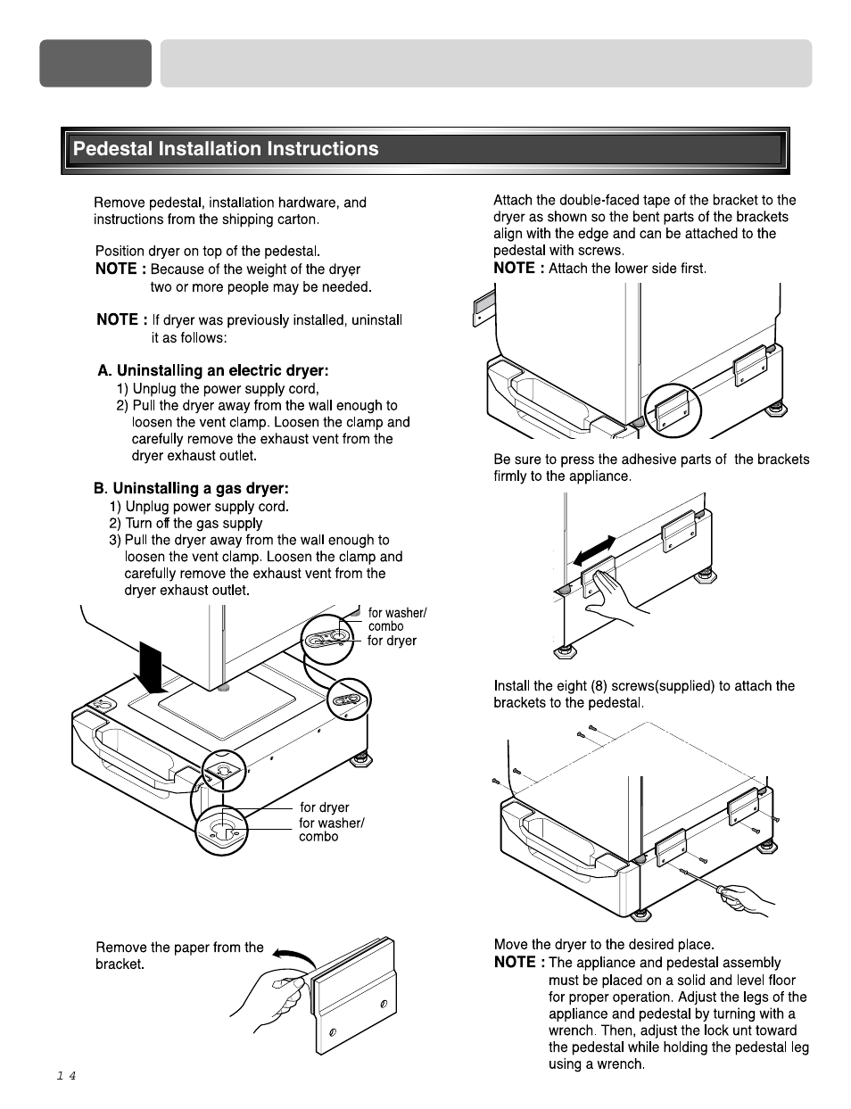 LG DLE2515S User Manual | Page 15 / 64