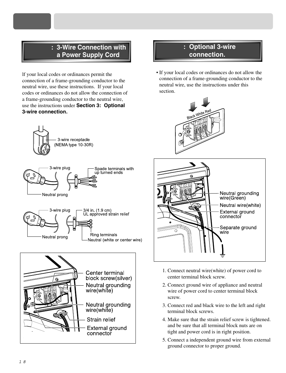 Part 5 electrical requirements for electric dryers | LG DLE2515S User Manual | Page 19 / 64