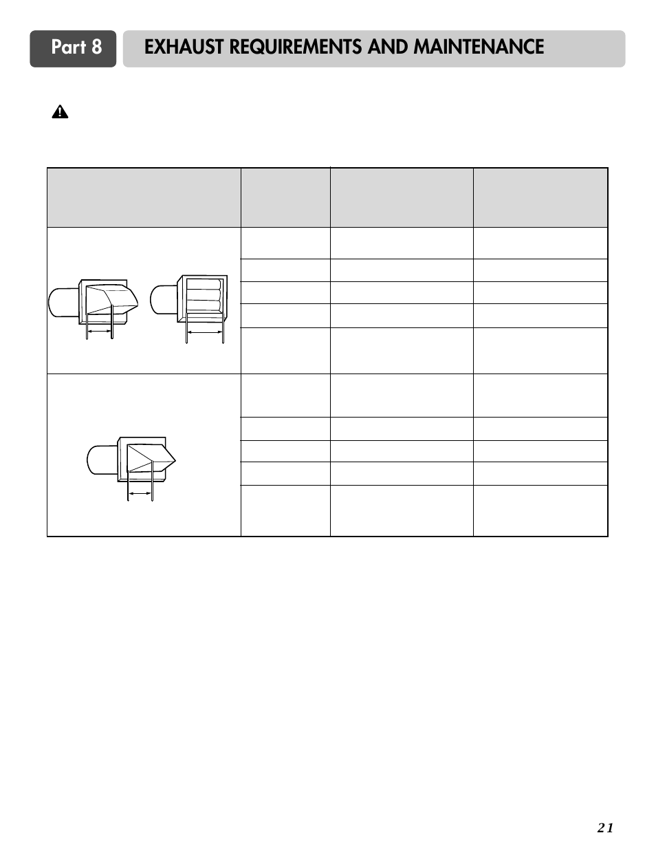 Part 8 exhaust requirements and maintenance | LG DLE2515S User Manual | Page 22 / 64
