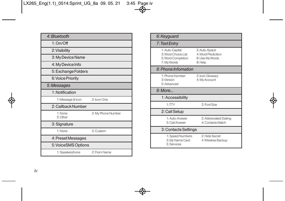 LG LGLX265 User Manual | Page 10 / 160