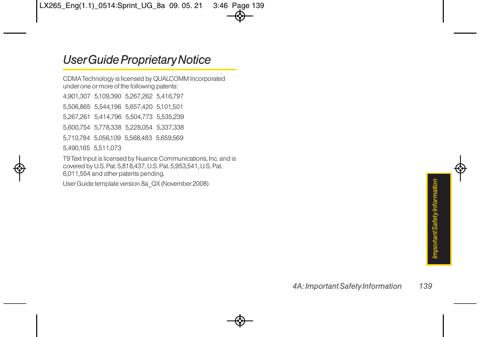 User guide proprietary notice | LG LGLX265 User Manual | Page 151 / 160