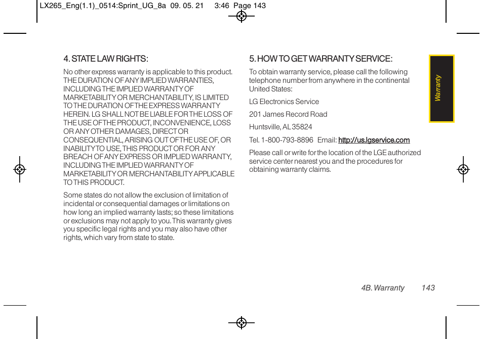 LG LGLX265 User Manual | Page 155 / 160