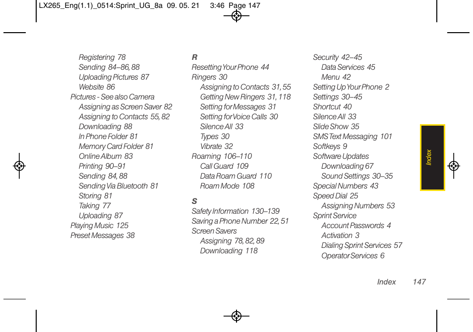 LG LGLX265 User Manual | Page 159 / 160