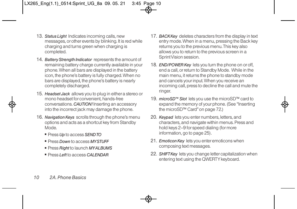 LG LGLX265 User Manual | Page 22 / 160