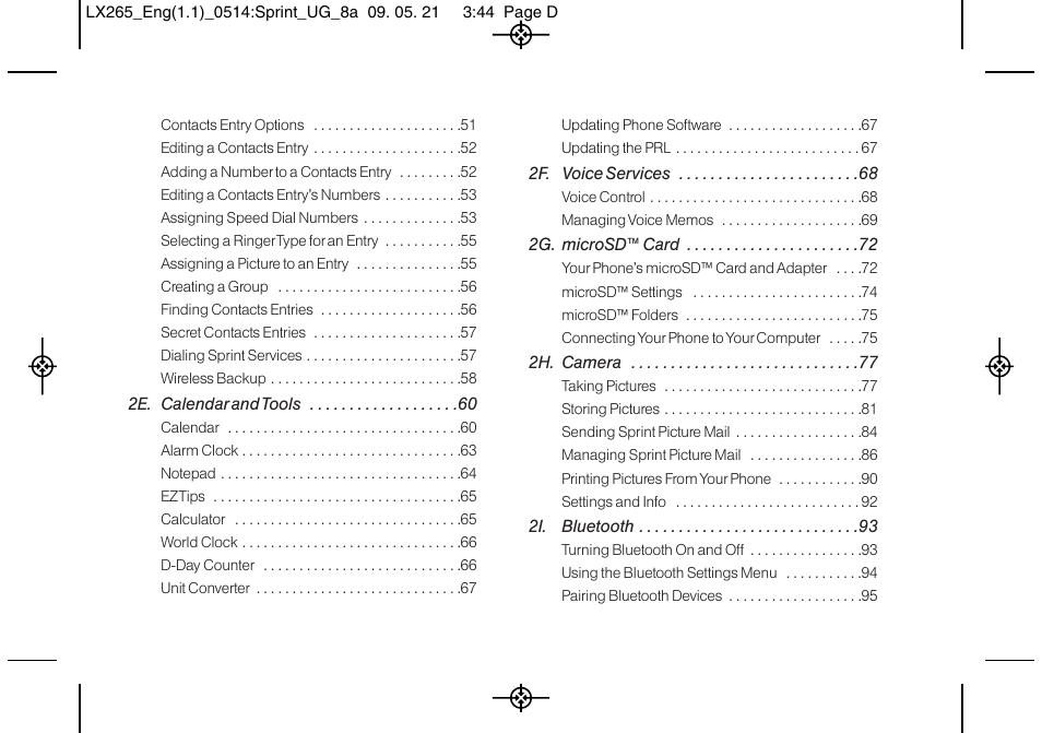 LG LGLX265 User Manual | Page 4 / 160