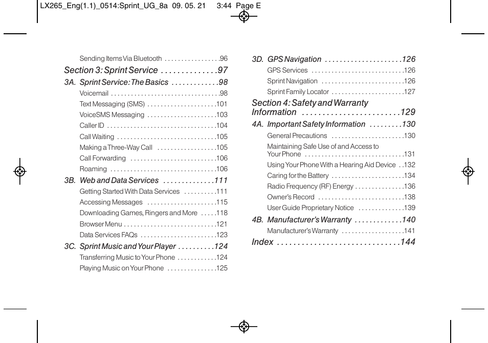 LG LGLX265 User Manual | Page 5 / 160