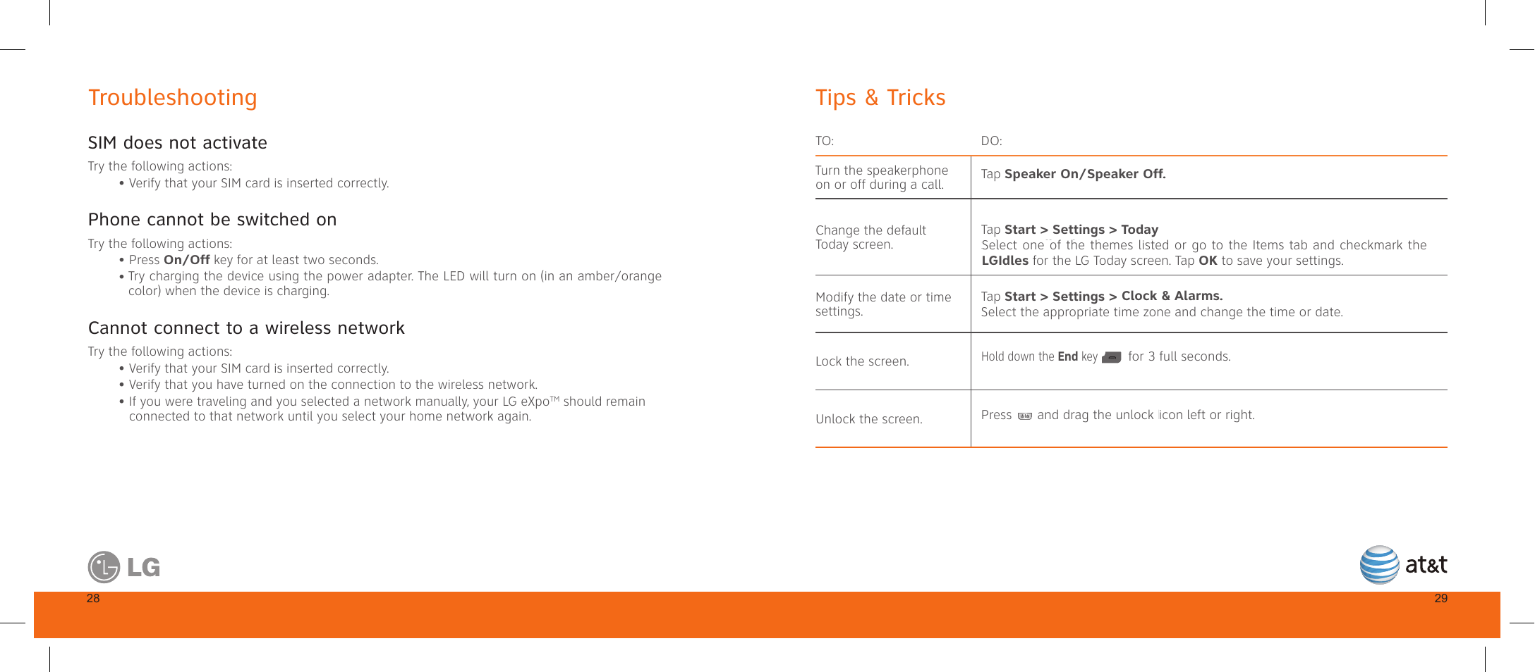 Troubleshooting tips & tricks, Sim does not activate, Phone cannot be switched on | Cannot connect to a wireless network | LG GW820 User Manual | Page 16 / 17