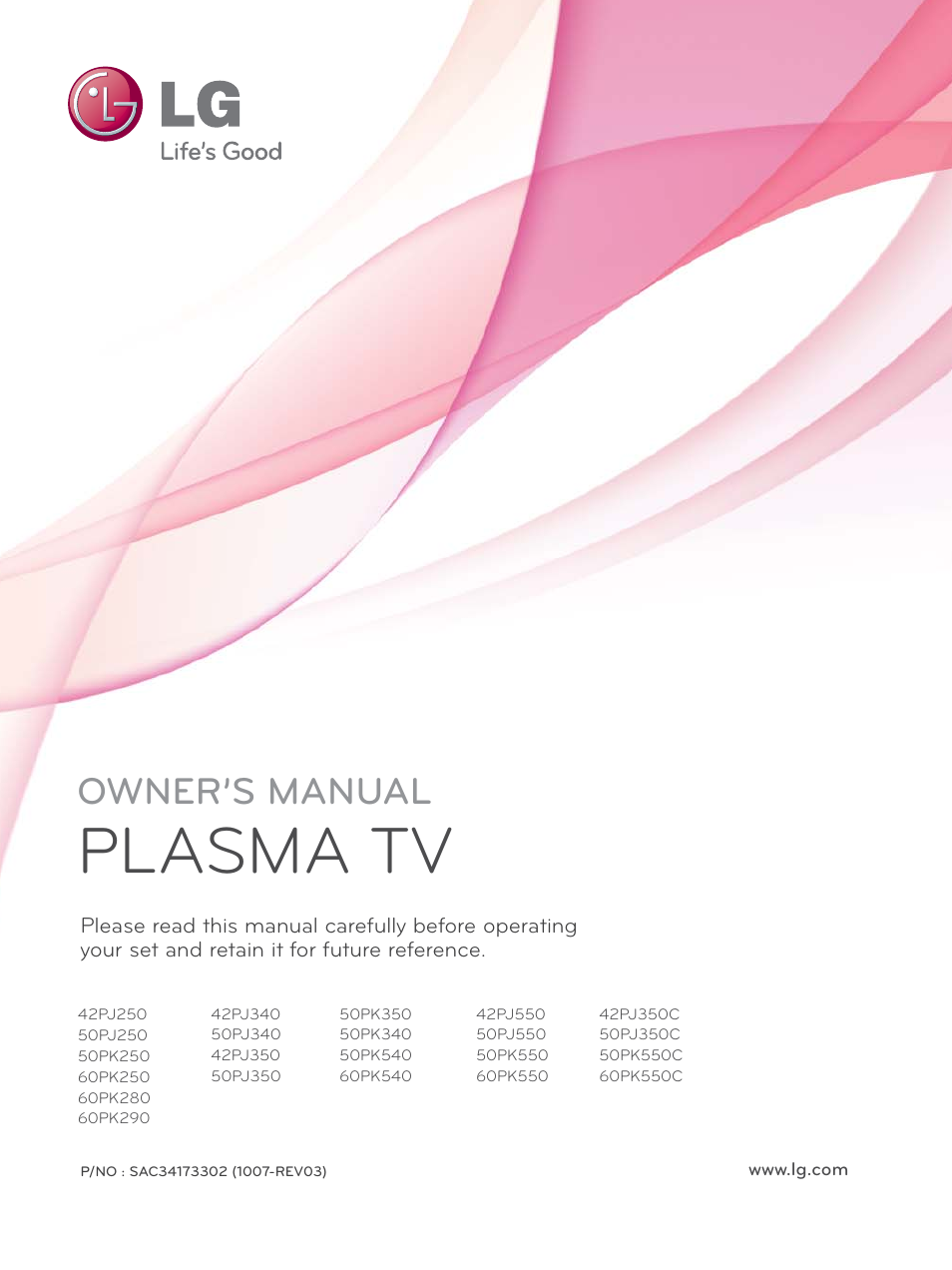 LG 50PK550C User Manual | 120 pages