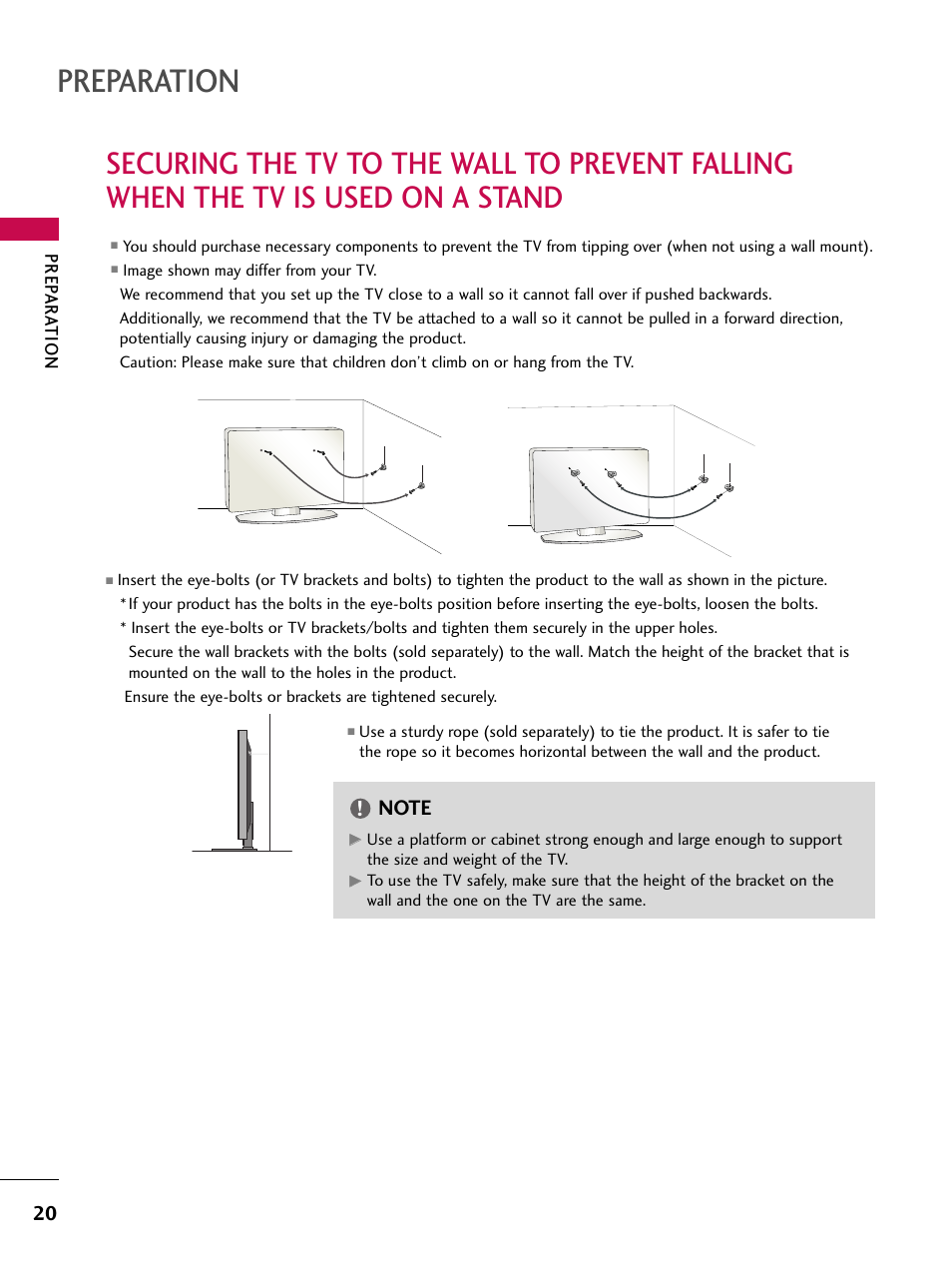 Preparation | LG 50PK550C User Manual | Page 20 / 120