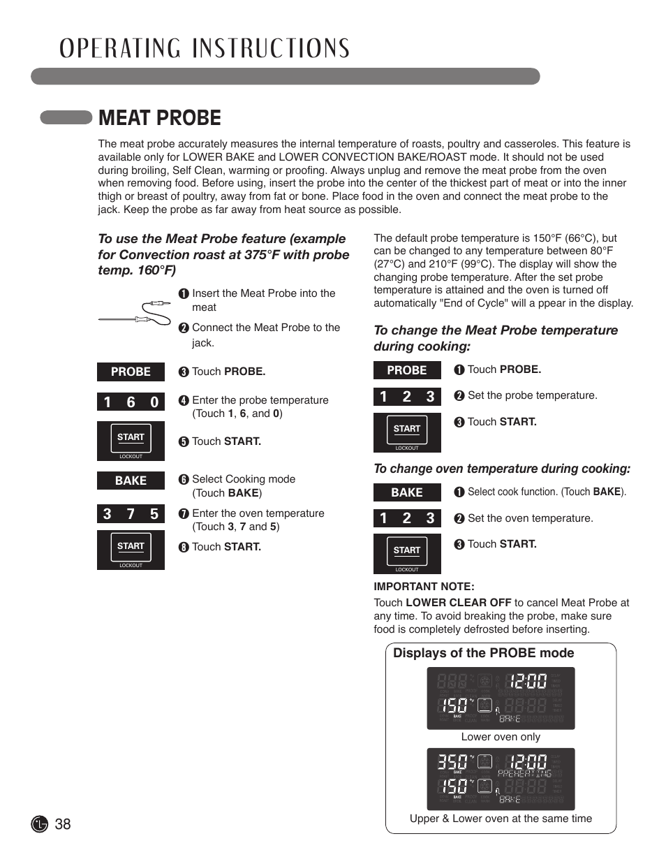 Meat probe | LG LDE3019ST User Manual | Page 38 / 55