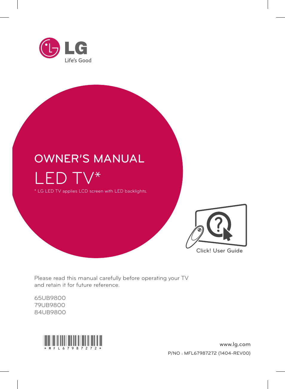 LG 84UB9800 User Manual | 40 pages