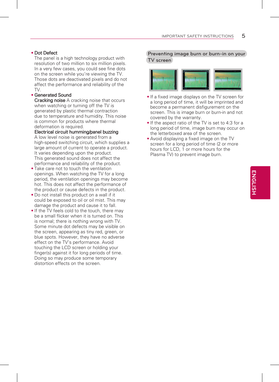 5english | LG 84UB9800 User Manual | Page 5 / 40