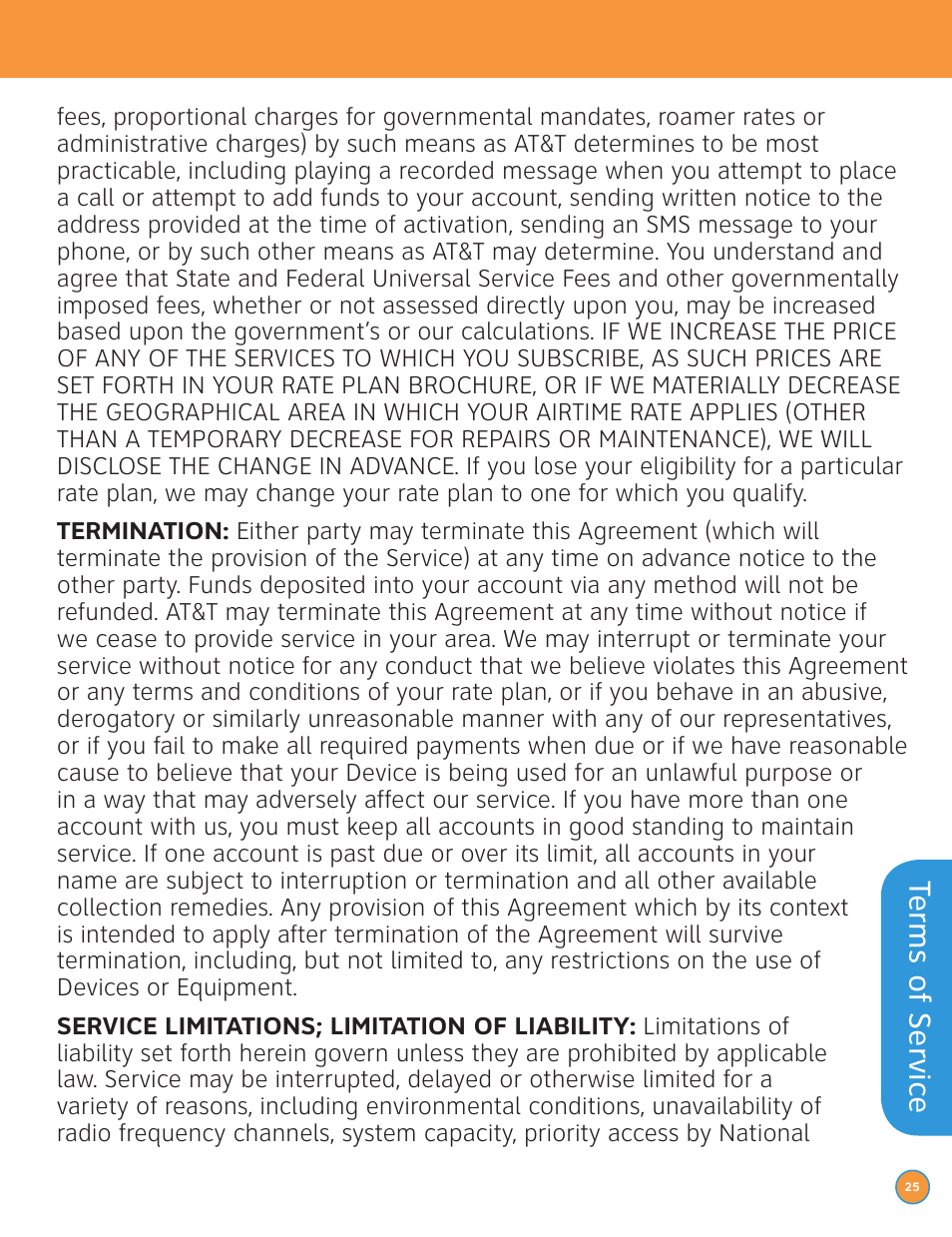 Terms of servic e | LG P506 User Manual | Page 27 / 72