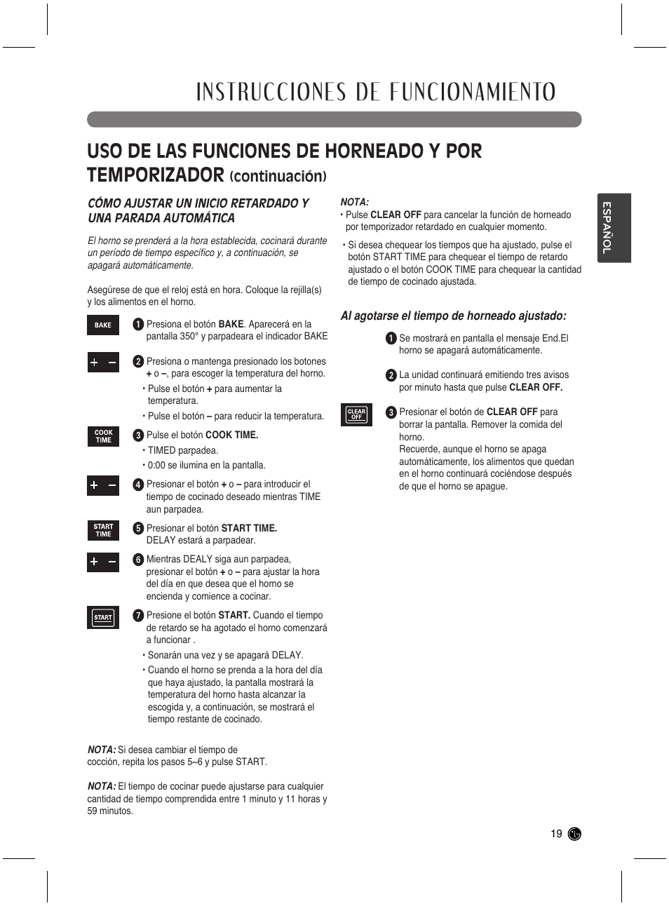 Instrucciones de funcionamiento, Continuación) | LG LRG3021ST User Manual | Page 55 / 76