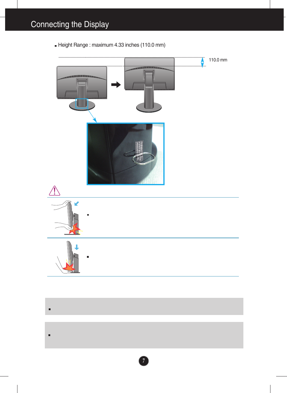 Connecting the display | LG E1910P-BN User Manual | Page 8 / 32