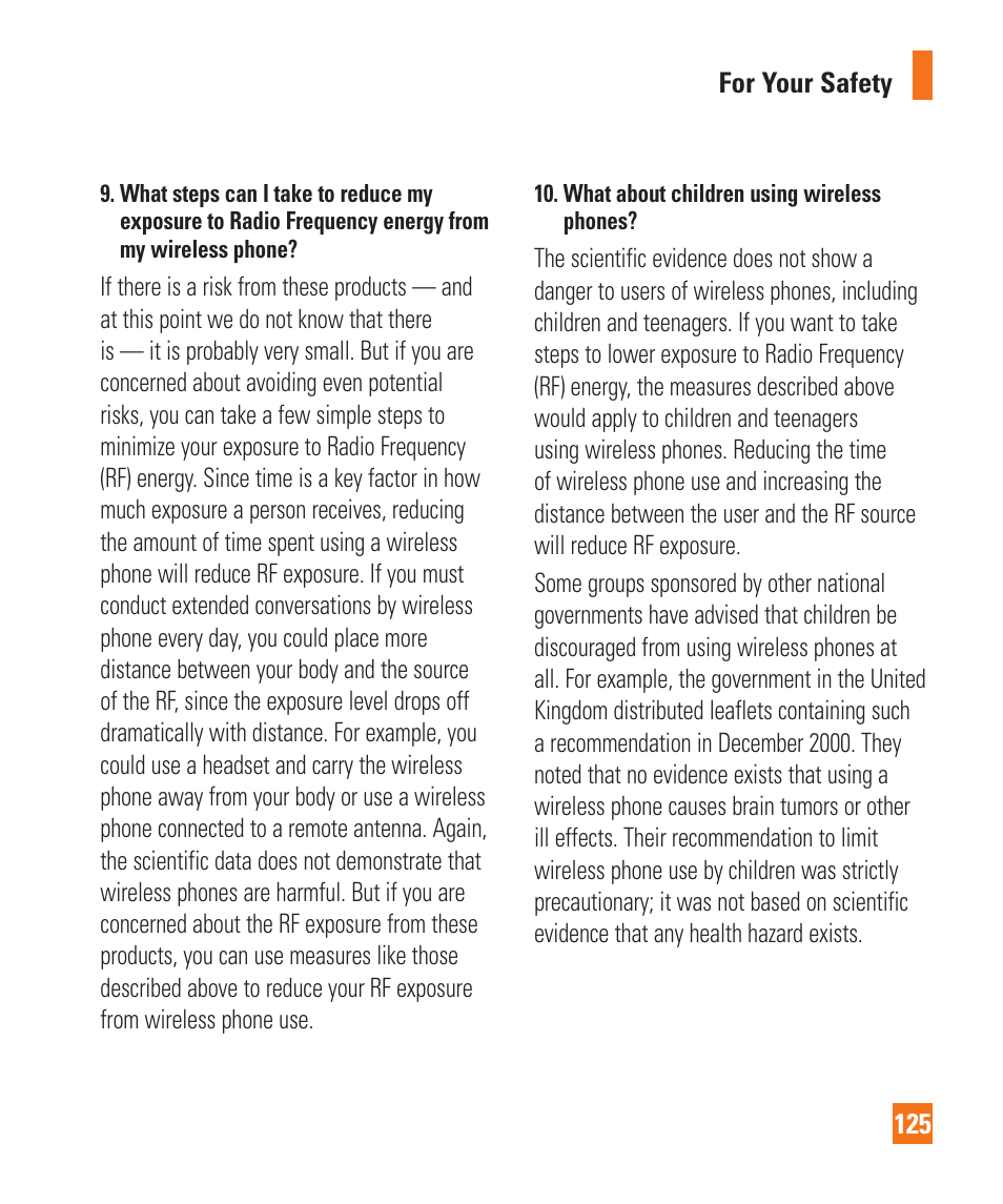 LG LGD850 User Manual | Page 125 / 131