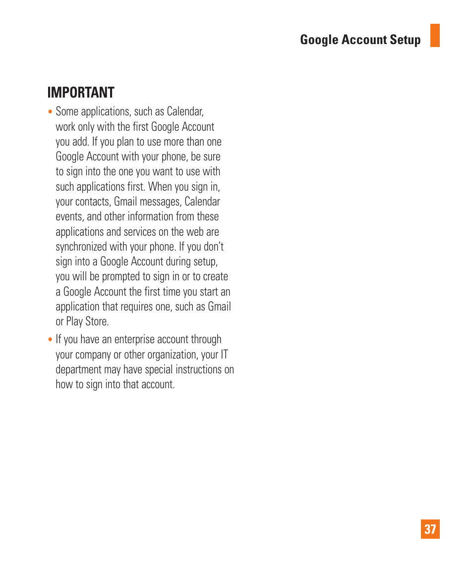 Important | LG LGD850 User Manual | Page 37 / 131