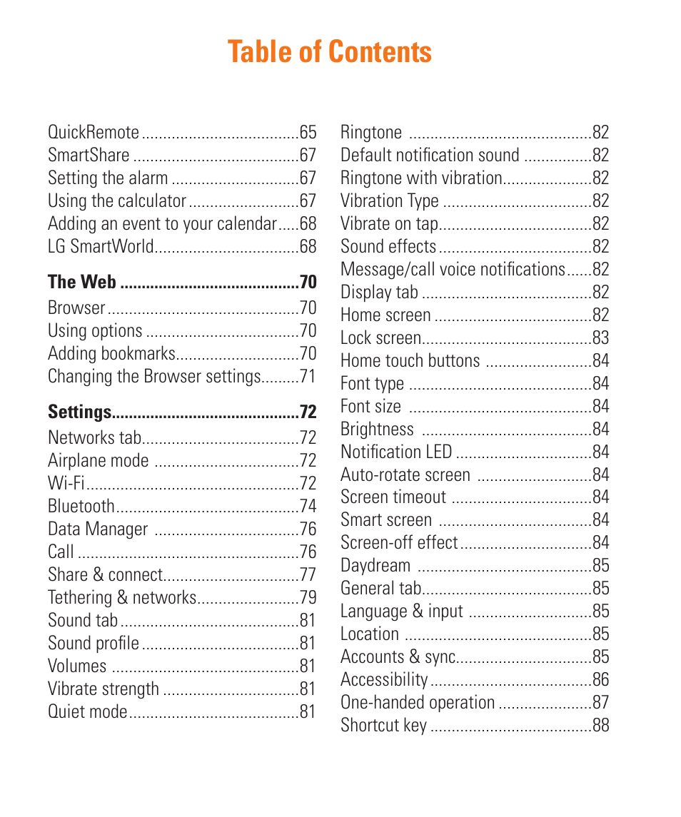 LG LGD850 User Manual | Page 8 / 131