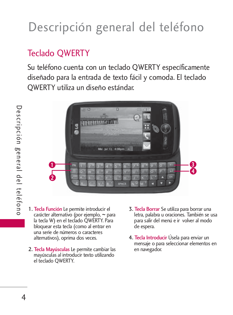 Descripción general del teléfono, Teclado qwerty | LG LG505C User Manual | Page 124 / 245