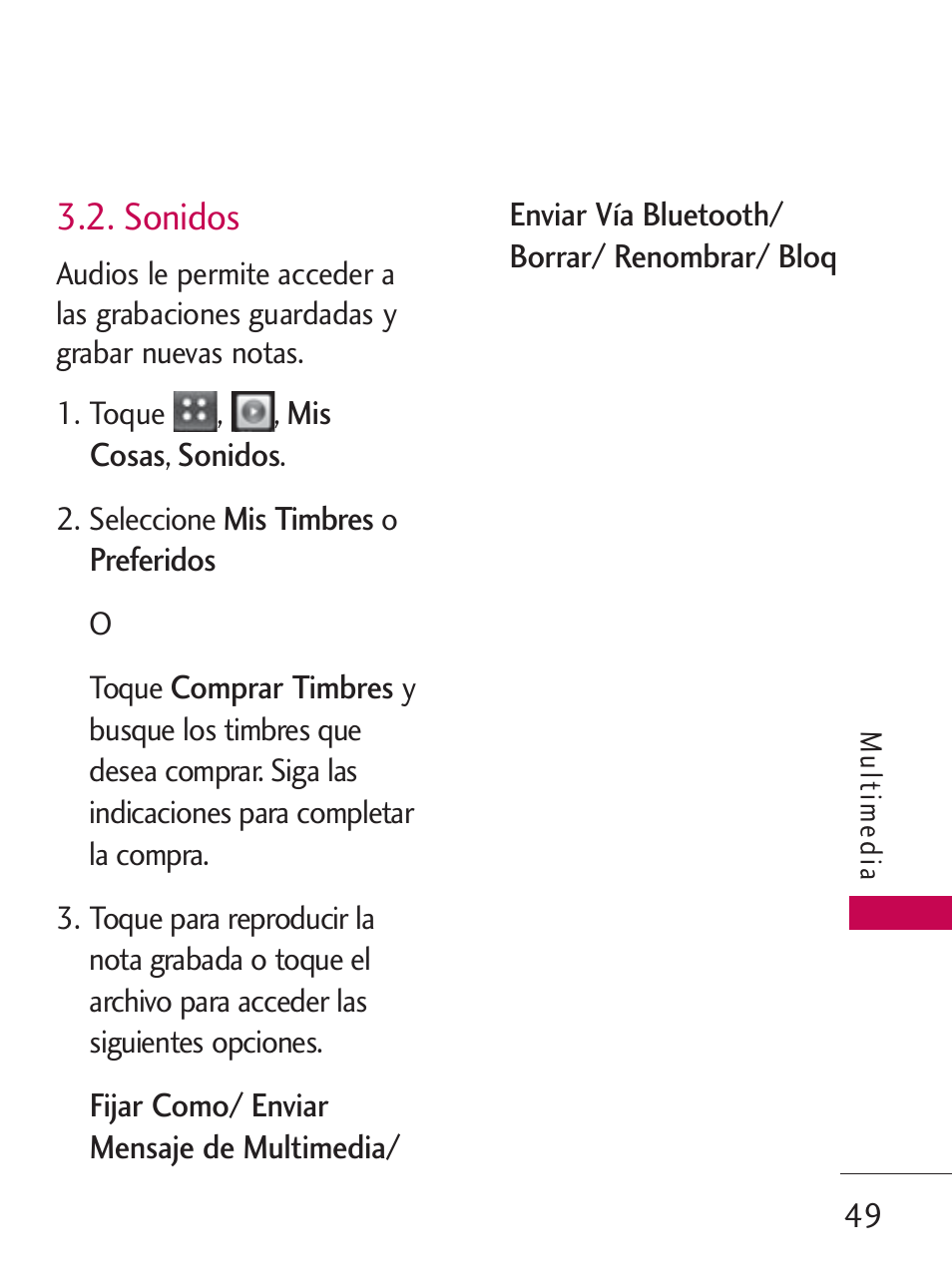 Sonidos | LG LG505C User Manual | Page 169 / 245