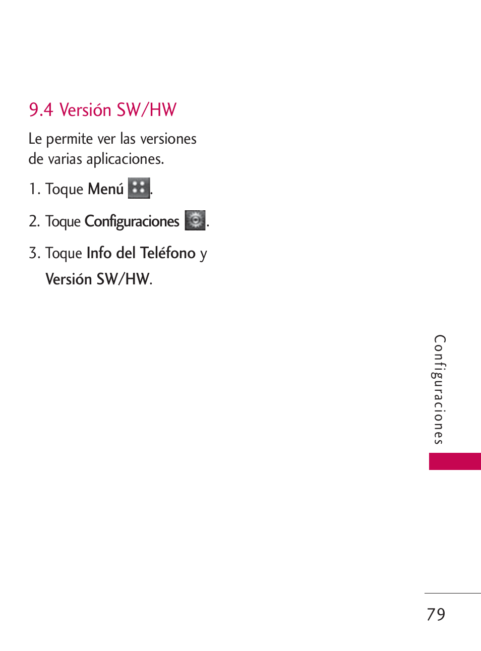 4 versión sw/hw | LG LG505C User Manual | Page 199 / 245