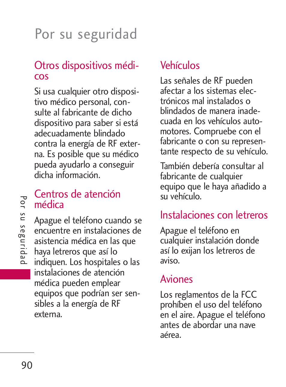 Por su seguridad | LG LG505C User Manual | Page 210 / 245