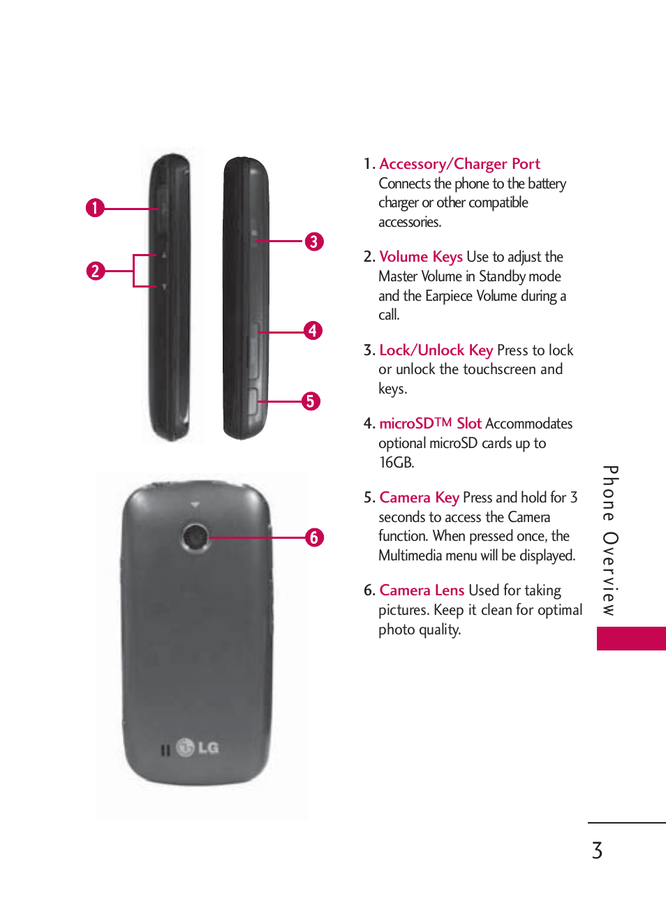 Phone o ve rvie w | LG LG505C User Manual | Page 5 / 245