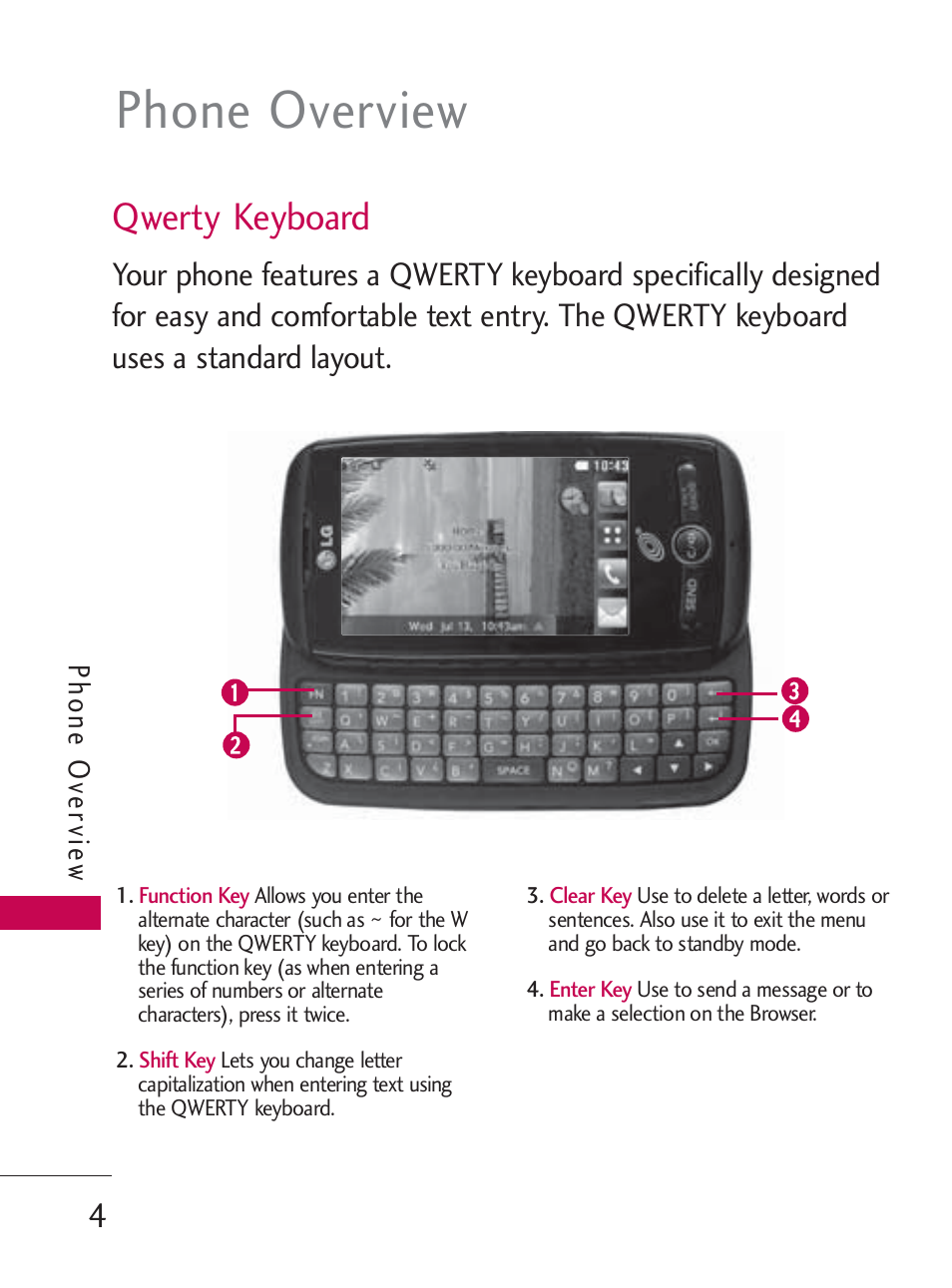 Phone overview, Qwerty keyboard | LG LG505C User Manual | Page 6 / 245