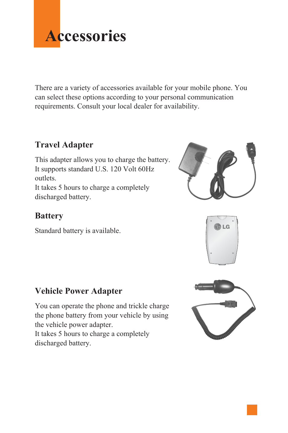 Accessories | LG L1400 User Manual | Page 111 / 132