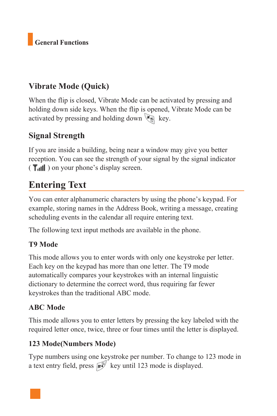 Entering text | LG L1400 User Manual | Page 26 / 132