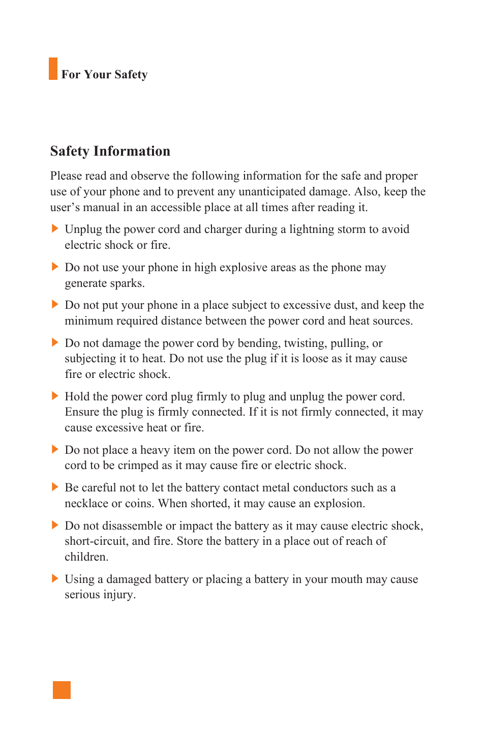 Safety information | LG L1400 User Manual | Page 8 / 132