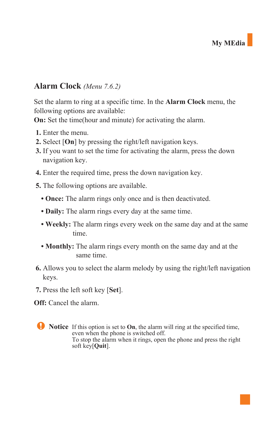 Alarm clock | LG L1400 User Manual | Page 81 / 132