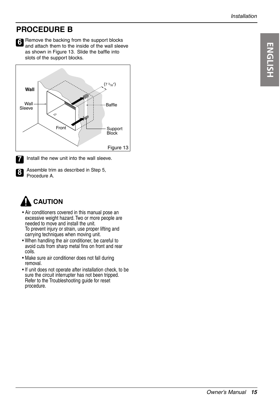 Procedure b, Caution | LG LT1213CNR User Manual | Page 15 / 48