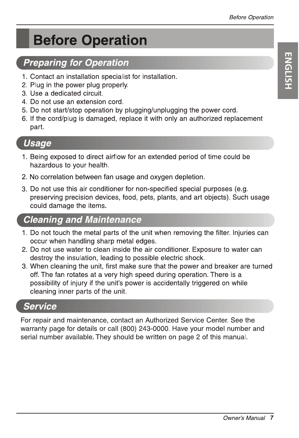 LG LT1213CNR User Manual | Page 7 / 48