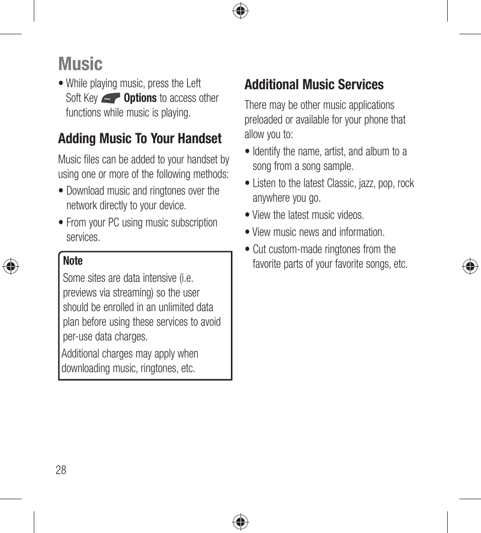 Music | LG LG440G User Manual | Page 30 / 122