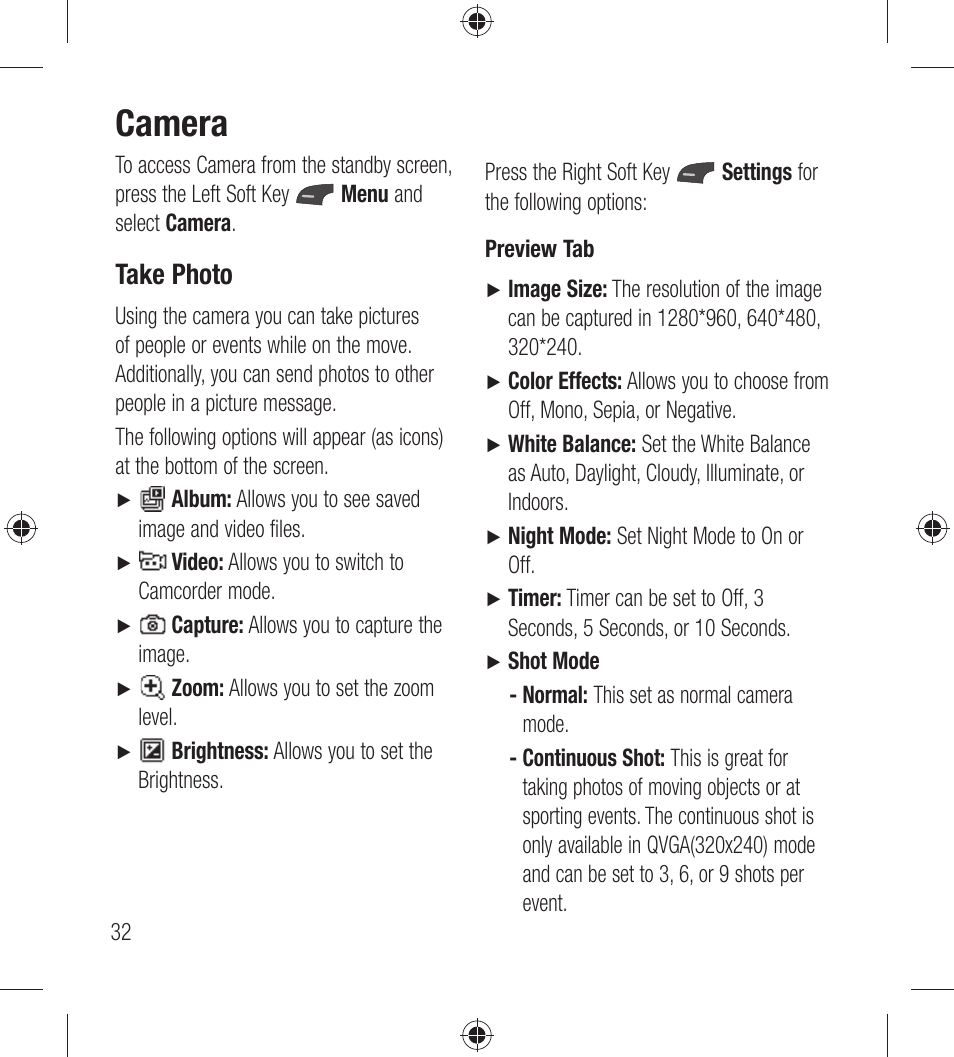 Camera, Take photo | LG LG440G User Manual | Page 34 / 122