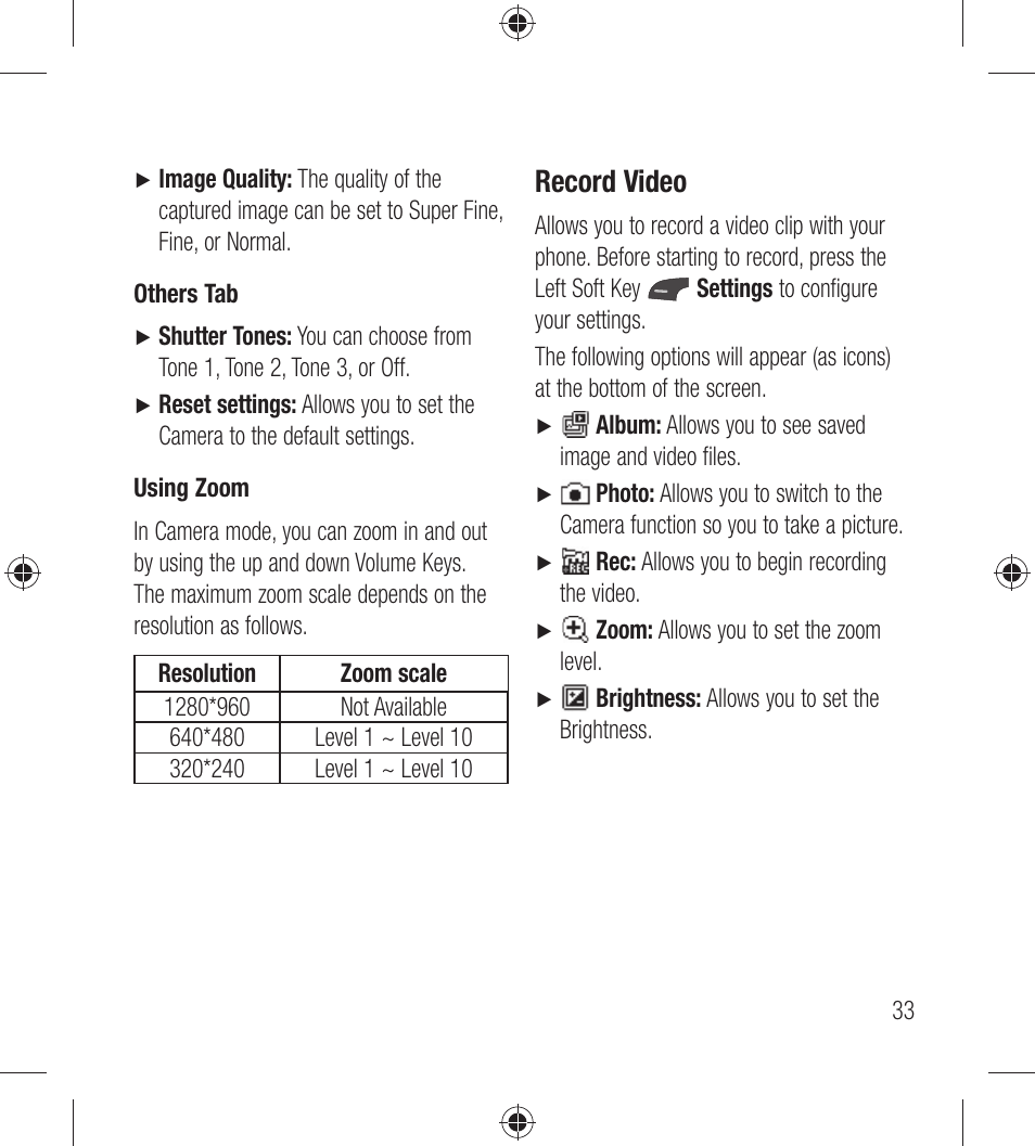 Record video | LG LG440G User Manual | Page 35 / 122