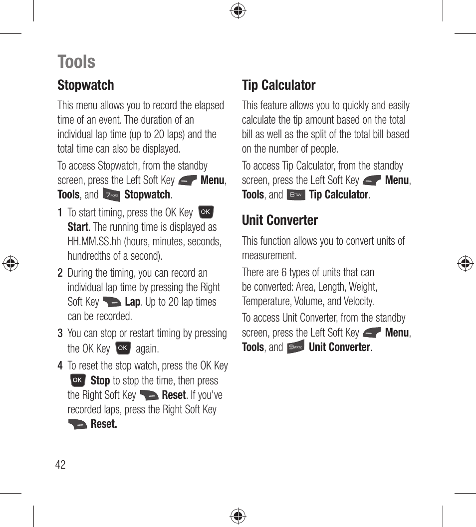 Tools | LG LG440G User Manual | Page 44 / 122