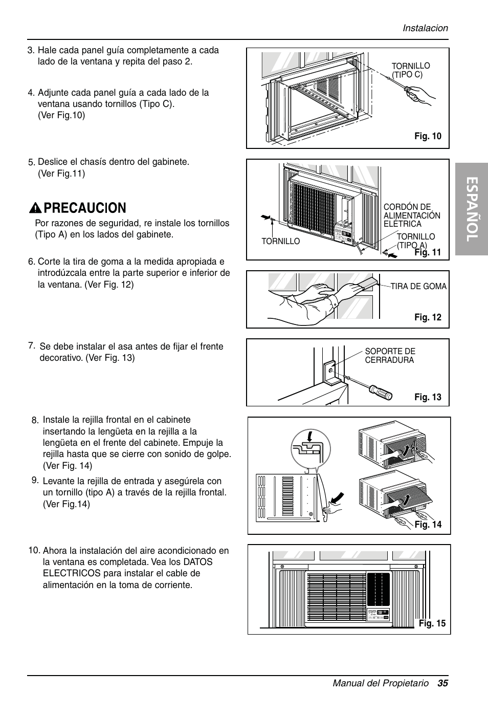 Esp añol | LG LW1810HR User Manual | Page 35 / 44