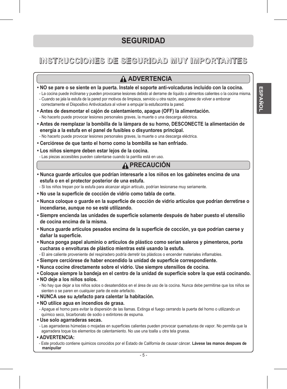 LG LRE30453ST User Manual | Page 41 / 76