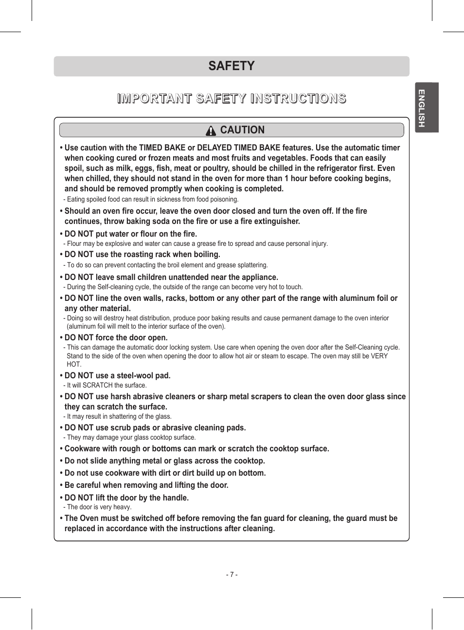 Safety | LG LRE30453ST User Manual | Page 7 / 76