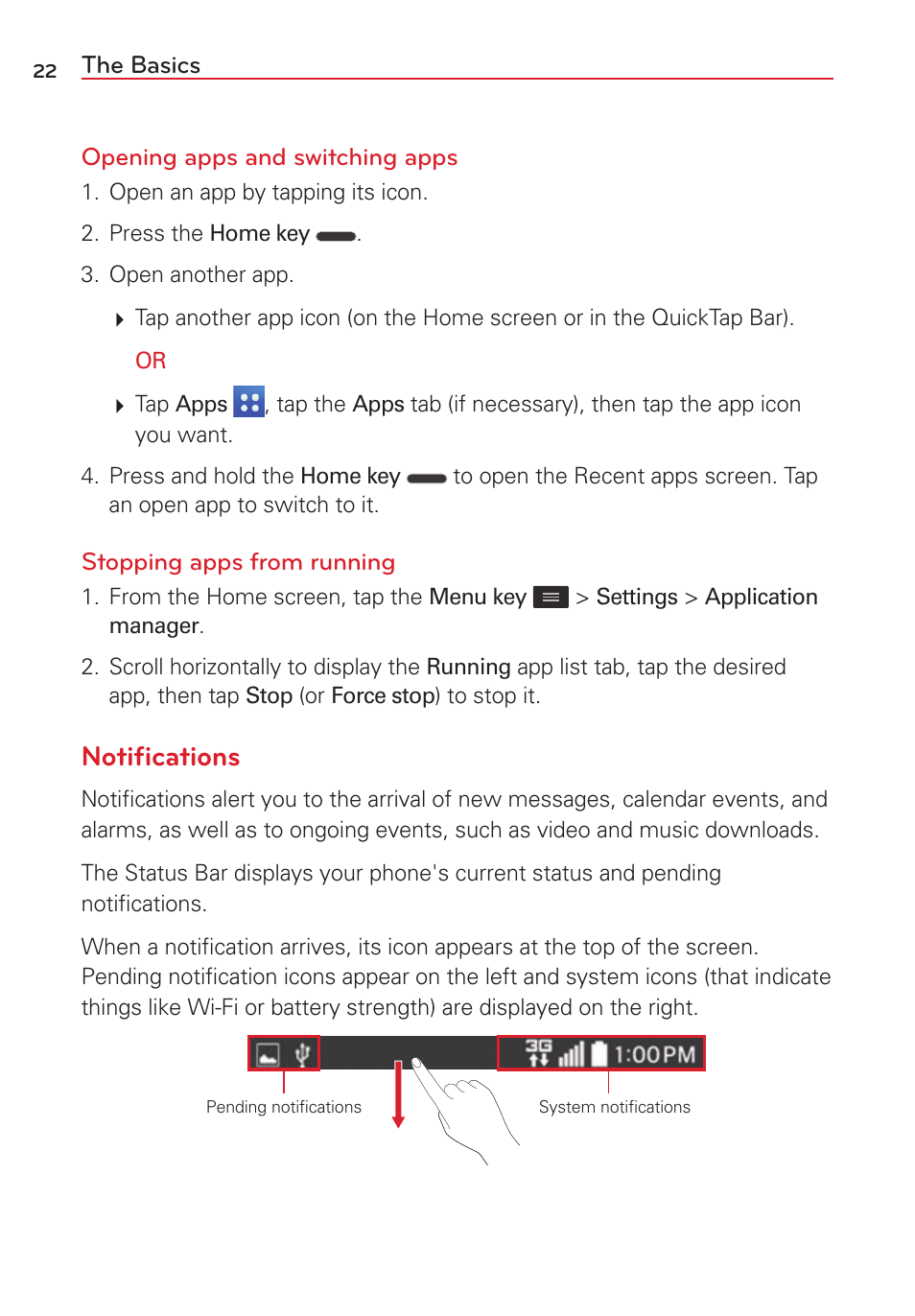 Notiﬁcations | LG VS415PP User Manual | Page 24 / 133