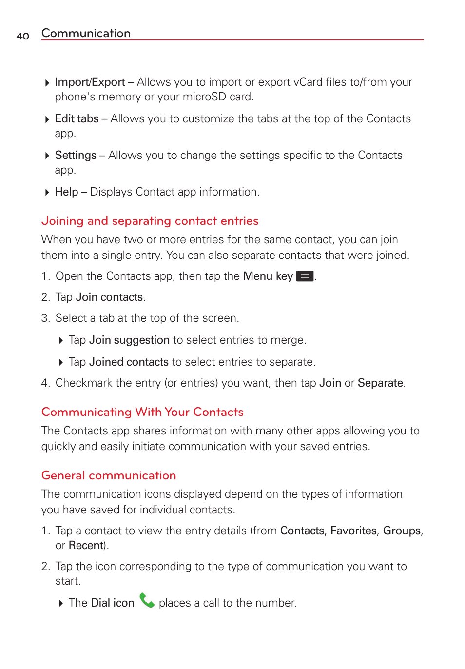 LG VS415PP User Manual | Page 42 / 133