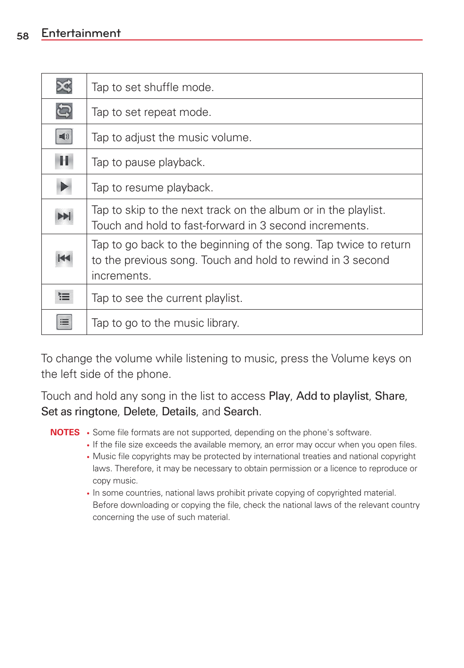 Entertainment | LG VS415PP User Manual | Page 60 / 133