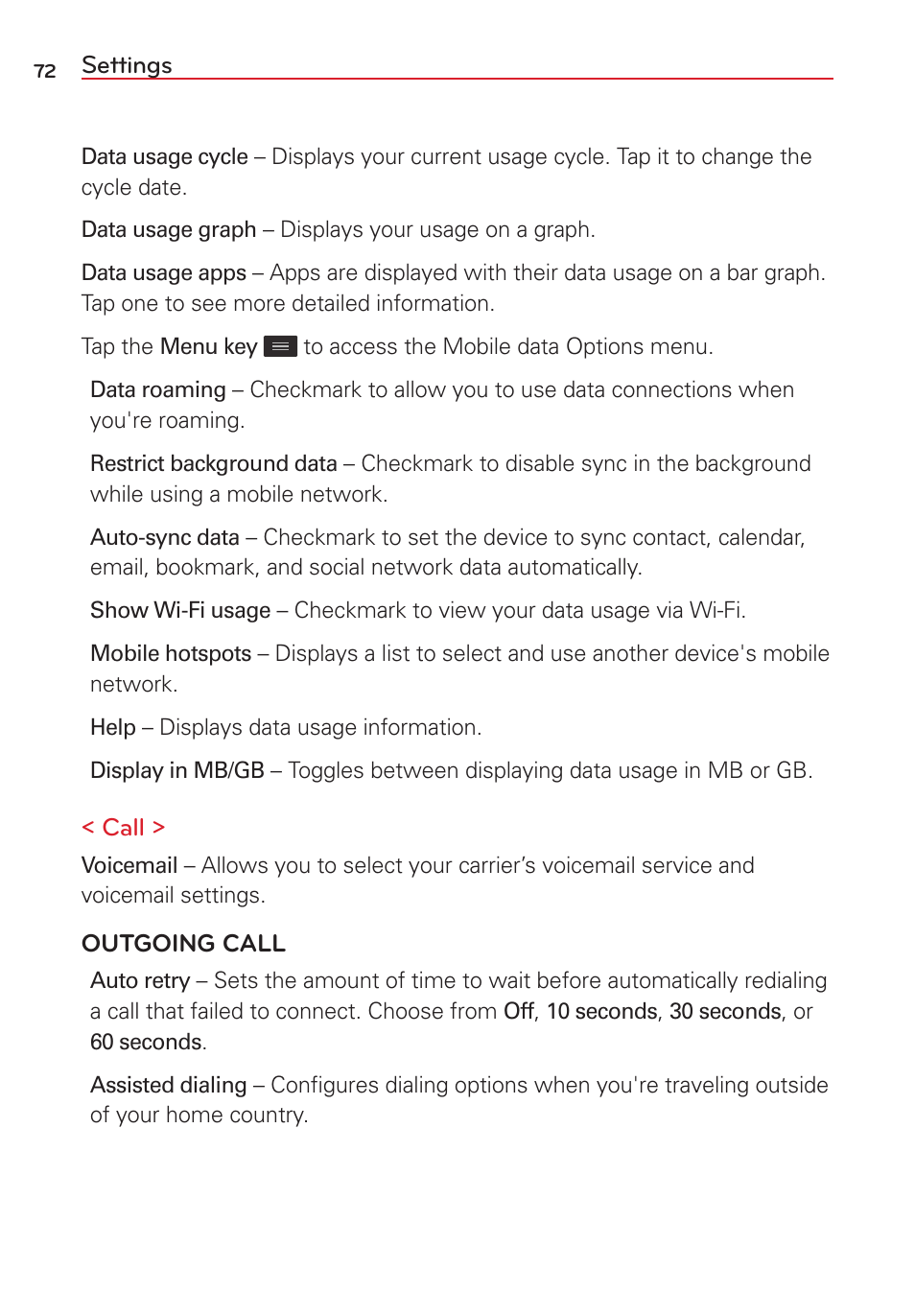 LG VS415PP User Manual | Page 74 / 133