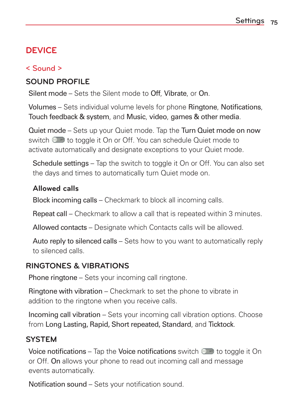 Device | LG VS415PP User Manual | Page 77 / 133