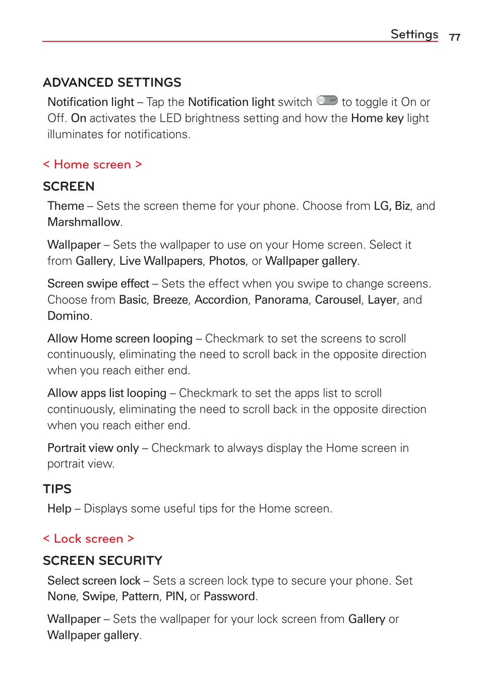 LG VS415PP User Manual | Page 79 / 133