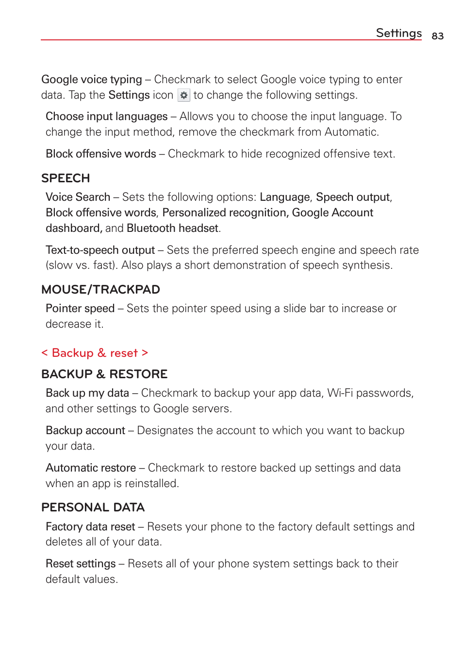 LG VS415PP User Manual | Page 85 / 133
