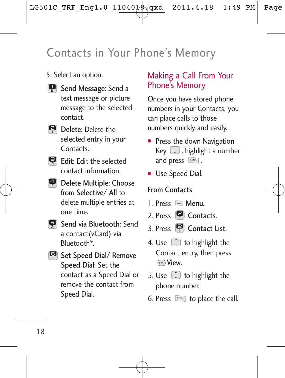 LG LG501C User Manual | Page 18 / 104